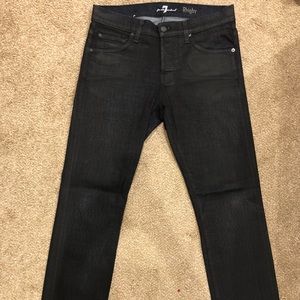 Black Printed Skinny Jeans 7 For All Mankind